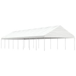 vidaXL Gazebo Part Tent with Roof Pavilion Outdoor Marquee White Polyethylene - 17.84 x 5.88 x 3.75 m