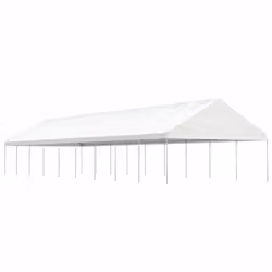 vidaXL Gazebo Part Tent with Roof Pavilion Outdoor Marquee White Polyethylene - 20.07 x 5.88 x 3.75 m