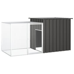 vidaXL Rabbit Cage Galvanised Steel Outdoor Pet Rabbit Hutch Anthracite/Grey - anthracite