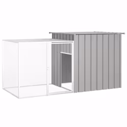 vidaXL Rabbit Cage Galvanised Steel Outdoor Pet Rabbit Hutch Anthracite/Grey - grey