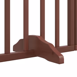 vidaXL Dog Gate with Door Foldable Dog Fence Dog Door Pet Gate Poplar Wood - brown, 80 x 90 x 2 cm/ 6 pcs - Additional view 5