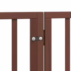 vidaXL Dog Gate with Door Foldable Dog Fence Dog Door Pet Gate Poplar Wood - brown, 80 x 90 x 2 cm/ 6 pcs - Additional view 6
