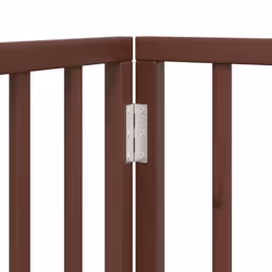 vidaXL Dog Gate with Door Foldable Dog Fence Dog Door Pet Gate Poplar Wood - brown, 80 x 90 x 2 cm/ 6 pcs - Additional view 7