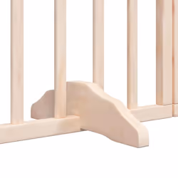 vidaXL Dog Gate with Door Foldable Dog Fence Pet Gate Dog Barrier Poplar Wood - natural, 50 x 90 x 2 cm/ 9 pcs - Additional view 7
