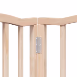 vidaXL Dog Gate with Door Foldable Dog Fence Pet Gate Dog Barrier Poplar Wood - natural, 50 x 90 x 2 cm/ 9 pcs - Additional view 8