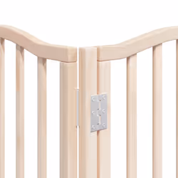 vidaXL Dog Gate with Door Foldable Dog Fence Pet Gate Dog Barrier Poplar Wood - natural, 50 x 90 x 2 cm/ 9 pcs - Additional view 9