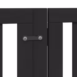 vidaXL Dog Gate with Door Foldable 9 Panels Dog Fence Pet Gate Poplar Wood - black, 50 x 90 x 2 cm/ 9 pcs - Additional view 6