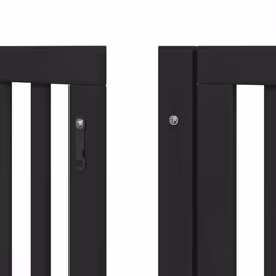 vidaXL Dog Gate with Door Foldable 9 Panels Dog Fence Pet Gate Poplar Wood - black, 50 x 90 x 2 cm/ 9 pcs - Additional view 8