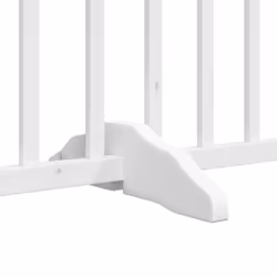vidaXL Dog Gate with Door Foldable Panels Dog Fence Gate White Poplar Wood - white, 50 x 90 x 2 cm/ 9 pcs - Additional view 5