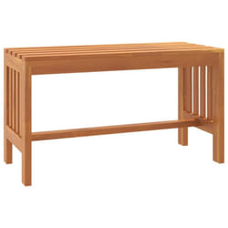 vidaXL Garden Bench Outdoor Bench Seat Wooden Bench Solid Wood Eucalyptus - 80 x 35 x 45 cm