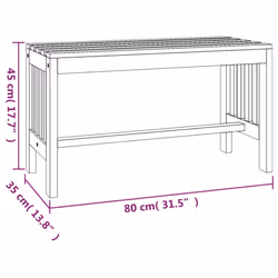 vidaXL Garden Bench Outdoor Bench Seat Wooden Bench Solid Wood Eucalyptus - 80 x 35 x 45 cm