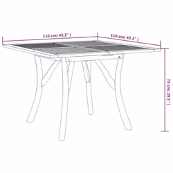vidaXL Garden Table Outdoor Coffee Table Wooden Dining Table Solid Wood Acacia - 110 x 110 x 75 cm, rectangular