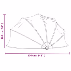 vidaXL Pool Dome Round PVC Outdoor Patio Hot Tub Swimming Pool Dome Cover Tent - 376 x 188 cm - Additional view 2