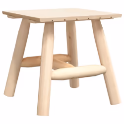 vidaXL Side Table End Table Wooden Sofa Couch Coffee Table Solid Wood Spruce - light brown, square table - Additional view 3
