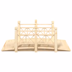 vidaXL Garden Bridge Ornament Pond Bridge with Railings Solid Wood Spruce - light brown, with wood railings