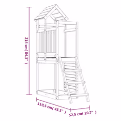 vidaXL Play Tower Climbing Frame with Ladder and Rockwall Kids Solid Wood Pine - solid pinewood