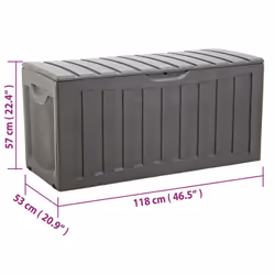 vidaXL Storage Box Black 118x53x57 cm Polypropylene Storage Chest Blanket Box
