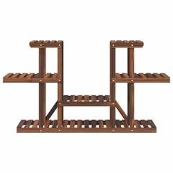 vidaXL Flower Stand Plant Stand Flower Pot Holder Planter Rack Solid Wood Fir - brown, 110 x 25 x 73 cm/without wheels - Additional view 6