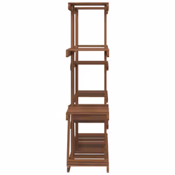 vidaXL Flower Stand Plant Stand Flower Pot Holder Planter Rack Solid Wood Fir - brown, 110 x 25 x 110.5 cm/without wheels - Additional view 4