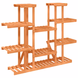 vidaXL Flower Stand Plant Stand Flower Pot Holder Planter Rack Solid Wood Fir - light brown, 110 x 25 x 110.5 cm/without wheels - Additional view 5