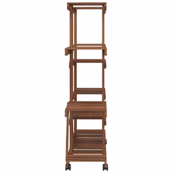 vidaXL Flower Stand Plant Stand Flower Pot Holder Planter Rack Solid Wood Fir - brown, 110 x 25 x 115 cm/with wheels - Additional view 4