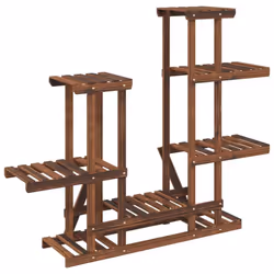 vidaXL Flower Stand Plant Stand Flower Pot Holder Planter Rack Solid Wood Fir - brown, 95 x 25 x 96 cm/without wheels - Additional view 5