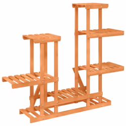 vidaXL Flower Stand Plant Stand Flower Pot Holder Planter Rack Solid Wood Fir - light brown, 95 x 25 x 96 cm/without wheels - Additional view 5