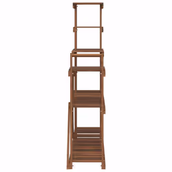 vidaXL Flower Stand Plant Stand Flower Pot Holder Planter Rack Solid Wood Fir - brown, 110 x 25 x 111 cm/without wheels - Additional view 4