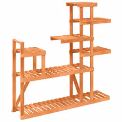 vidaXL Flower Stand Plant Stand Flower Pot Holder Planter Rack Solid Wood Fir - light brown, 110 x 25 x 111 cm/without wheels - Additional view 5