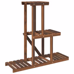 vidaXL Flower Stand Plant Stand Flower Pot Holder Planter Rack Solid Wood Fir - brown, 81 x 25 x 75.5 cm/without wheels - Additional view 5