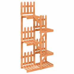 vidaXL Flower Stand Plant Stand Flower Pot Holder Planter Rack Solid Wood Fir - light brown, 60 x 25 x 130 cm/without wheels - Additional view 5