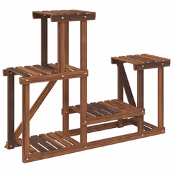 vidaXL Flower Stand Plant Stand Flower Pot Holder Planter Rack Solid Wood Fir - brown, 90 x 25 x 73.5 cm/without wheels - Additional view 5