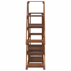 vidaXL Flower Stand Plant Stand Flower Pot Holder Planter Rack Solid Wood Fir - brown, 110 x 25 x 105 cm/without wheels - Additional view 4