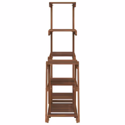 vidaXL Flower Stand Plant Stand Flower Pot Holder Planter Rack Solid Wood Fir - brown, 25 x 95 x 96 cm/without wheels - Additional view 4