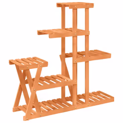 vidaXL Flower Stand Plant Stand Flower Pot Holder Planter Rack Solid Wood Fir - light brown, 25 x 95 x 96 cm/without wheels - Additional view 5