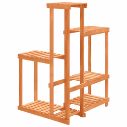 vidaXL Flower Stand Plant Stand Flower Pot Holder Planter Rack Solid Wood Fir - light brown, 62.5 x 61.5 x 101.5 cm/without wheels - Additional view 5