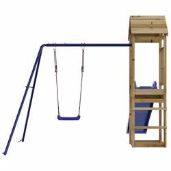 vidaXL Playhouse Outdoor Climbing Frame Patio with Slide Swing Solid Wood Pine - solid impregnated pinewood - Additional view 6