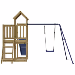 vidaXL Outdoor Playset Wooden Playground Set Kids Swing Set Solid Wood - solid impregnated pinewood - Additional view 6