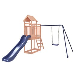 vidaXL Outdoor Playset Wooden Playground Set Kids Swing Set Solid Wood Pine - solid douglas wood