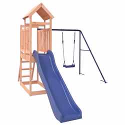 vidaXL Outdoor Playset Wooden Playground Set Kids Swing Set Solid Wood Pine - solid douglas wood