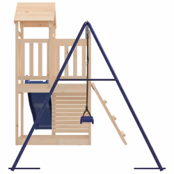 vidaXL Playhouse Climbing Frame with Slide Swing Rockwall Kids Solid Wood Pine - solid pinewood - Additional view 6