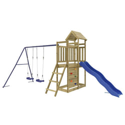 vidaXL Outdoor Playset Wooden Playground Set Swing Set Impregnated Wood Pine - solid impregnated pinewood