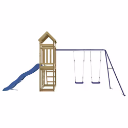 vidaXL Outdoor Playset Wooden Playground Set Swing Set Impregnated Wood Pine - solid impregnated pinewood - Additional view 6