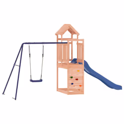 vidaXL Outdoor Playset Wooden Playground Set Kids Swing Set Solid Wood - solid douglas wood