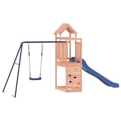 vidaXL Outdoor Playset Wooden Playground Set Kids Swing Set Solid Wood - solid douglas wood