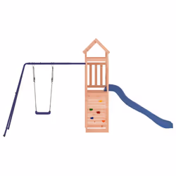 vidaXL Outdoor Playset Wooden Playground Set Kids Swing Set Solid Wood - solid douglas wood