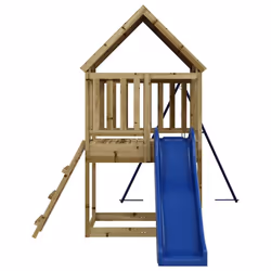 vidaXL Playhouse Outdoor Kid Play with Slide Ladder Swing Solid Wood Pine - solid impregnated pinewood - Additional view 4