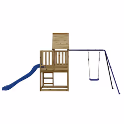 vidaXL Playhouse Outdoor Kid Play with Slide Ladder Swing Solid Wood Pine - solid impregnated pinewood - Additional view 5