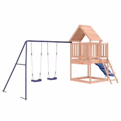 vidaXL Outdoor Playset Wooden Playground Set Kids Swing Set Solid Wood Pine - solid douglas wood