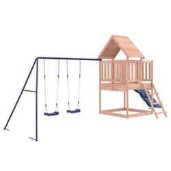 vidaXL Outdoor Playset Wooden Playground Set Kids Swing Set Solid Wood Pine - solid douglas wood